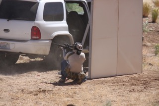 using cover during a scenario based training exercise