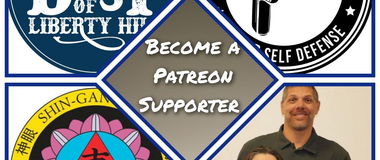 Urban Defense Academy and Shin Gan Dojo logos with Brian and Gigi Simmons - Become a Patreon Supporter