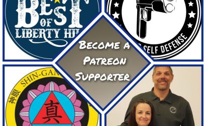 Urban Defense Academy and Shin Gan Dojo logos with Brian and Gigi Simmons - Become a Patreon Supporter
