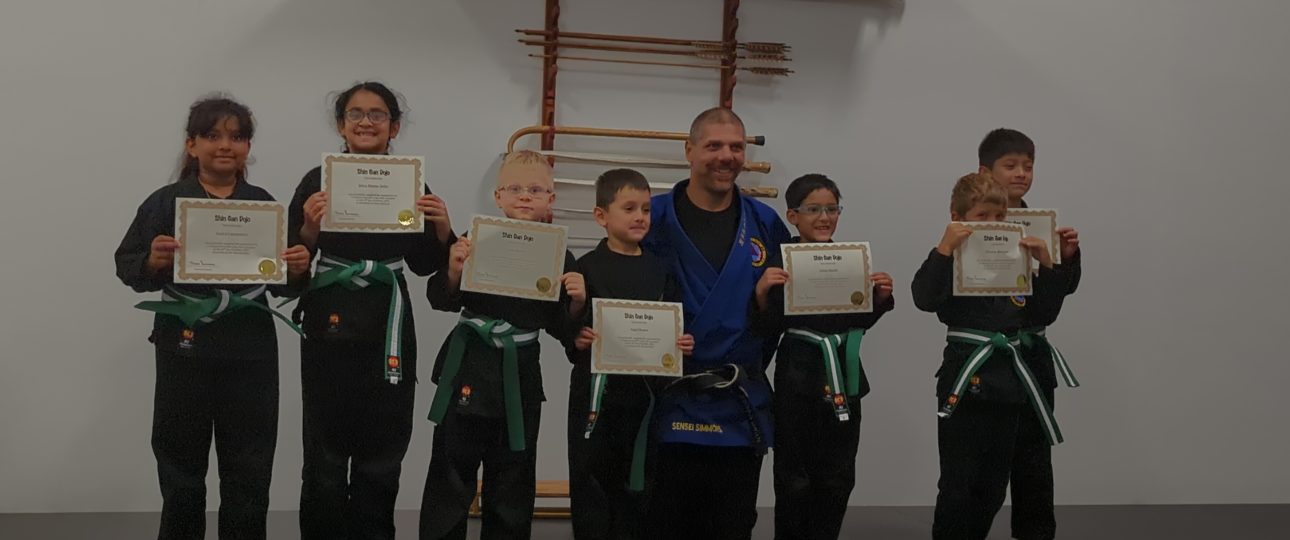 Kids martial arts with promotion certificates