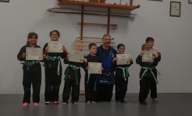 Kids martial arts with promotion certificates