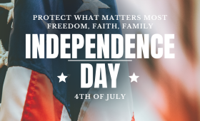 Independence Day 2025 image with flag and Urban Defense Academy logo