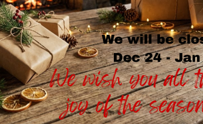 From our family to yours, we wish you a Merry Christmas and joyous holiday season! we are closed dec 24 thru jan 2