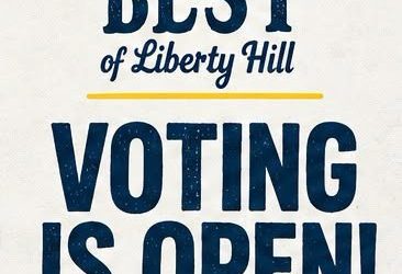 Announcing that voting is open for Best of Liberty Hill Texas survey Sept 21-30, 2026